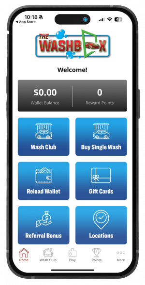 Washbox App Cell Phone Mockup